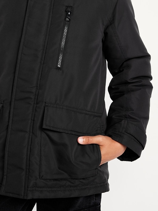 Image number 2 showing, Water-Resistant Faux-Fur Hooded Parka Jacket for Boys