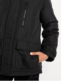 Image number 2 showing, Water-Resistant Faux-Fur Hooded Parka Jacket for Boys
