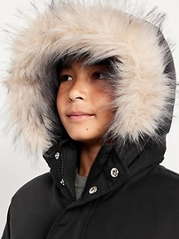 Image number 3 showing, Water-Resistant Faux-Fur Hooded Parka Jacket for Boys