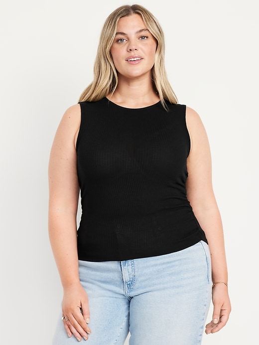 Image number 6 showing, High-Neck Shirred Cropped Top