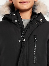 Image number 4 showing, Water-Resistant Faux-Fur Hooded Parka Jacket for Boys