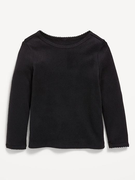 View large product image 1 of 2. Cozy Long-Sleeve Waffle-Knit T-Shirt for Toddler Girls