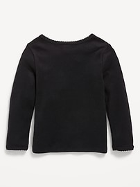 Image number 2 showing, Cozy Long-Sleeve Waffle-Knit T-Shirt for Toddler Girls