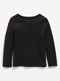 Image number 1 showing, Cozy Long-Sleeve Waffle-Knit T-Shirt for Toddler Girls