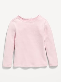 Image number 1 showing, Cozy Long-Sleeve Waffle-Knit T-Shirt for Toddler Girls