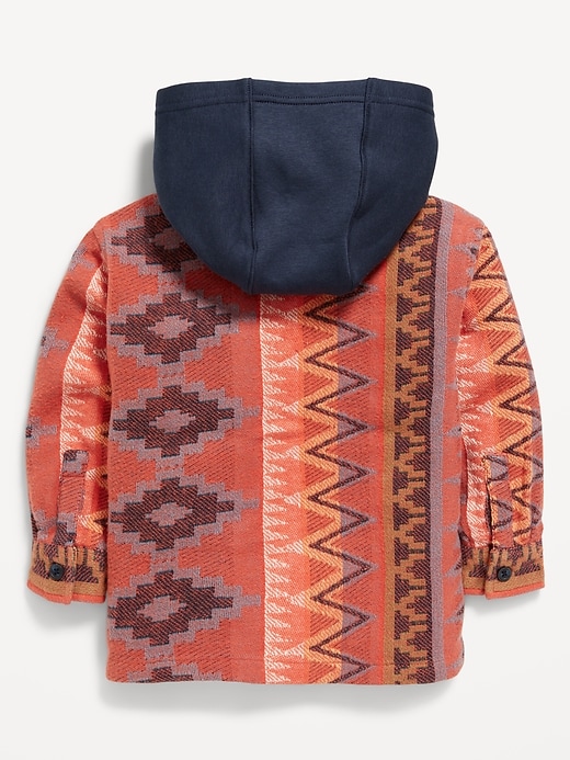 Image number 2 showing, Button-Front Hooded Shirt for Toddler Boys