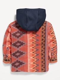 Image number 2 showing, Button-Front Hooded Shirt for Toddler Boys