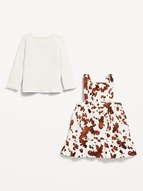 View large product image 3 of 3. Long-Sleeve Ribbed T-Shirt and Corduroy Dress Set for Baby