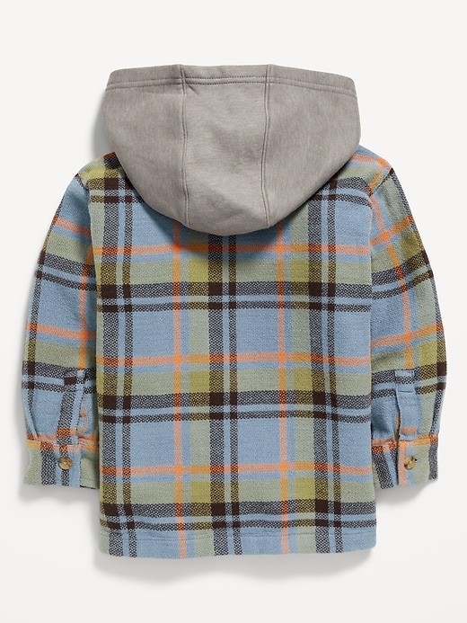 Image number 2 showing, Button-Front Hooded Shirt for Toddler Boys