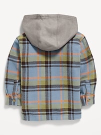 Image number 2 showing, Button-Front Hooded Shirt for Toddler Boys