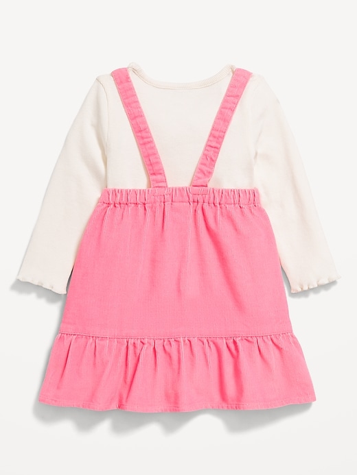 View large product image 2 of 2. Long-Sleeve Ribbed T-Shirt and Corduroy Dress Set for Baby