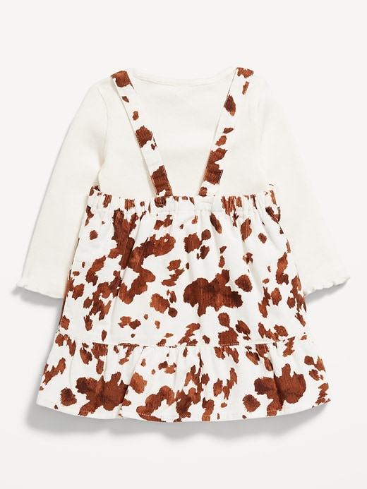 View large product image 2 of 3. Long-Sleeve Ribbed T-Shirt and Corduroy Dress Set for Baby
