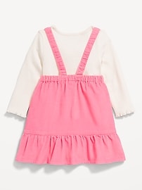 Image number 2 showing, Long-Sleeve Ribbed T-Shirt and Corduroy Dress Set for Baby