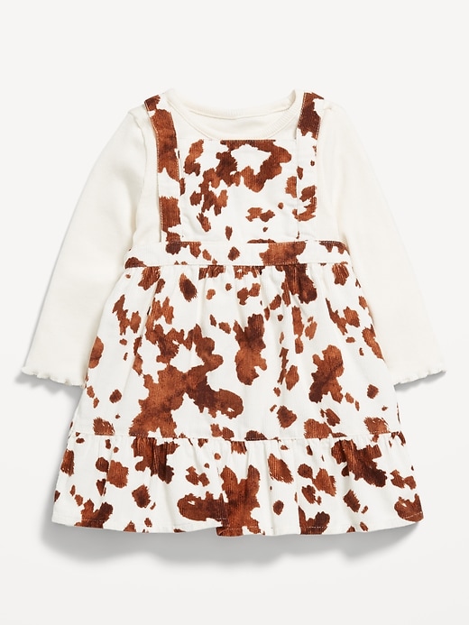 View large product image 1 of 3. Long-Sleeve Ribbed T-Shirt and Corduroy Dress Set for Baby