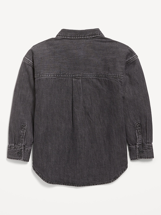 Image number 3 showing, Oversized Pocket Jean Top for Girls