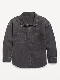 Image number 2 showing, Oversized Pocket Jean Top for Girls