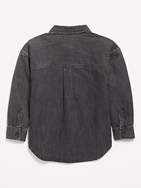 View large product image 3 of 3. Oversized Pocket Jean Top for Girls