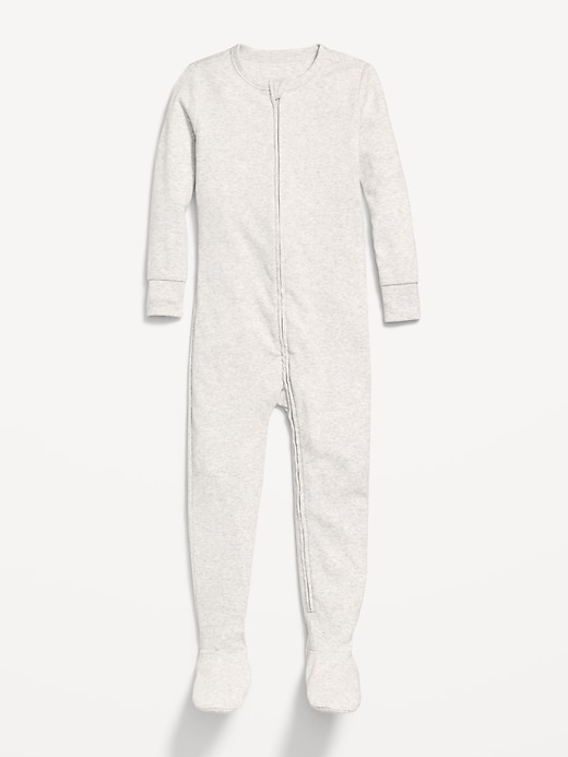 Image number 1 showing, Snug-Fit 2-Way-Zip Ribbed Pajama One-Piece for Toddler & Baby
