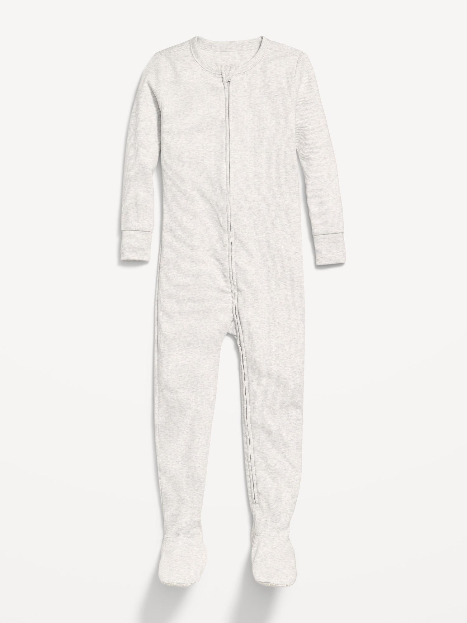 Snug-Fit 2-Way-Zip Ribbed Pajama One-Piece for Toddler & Baby