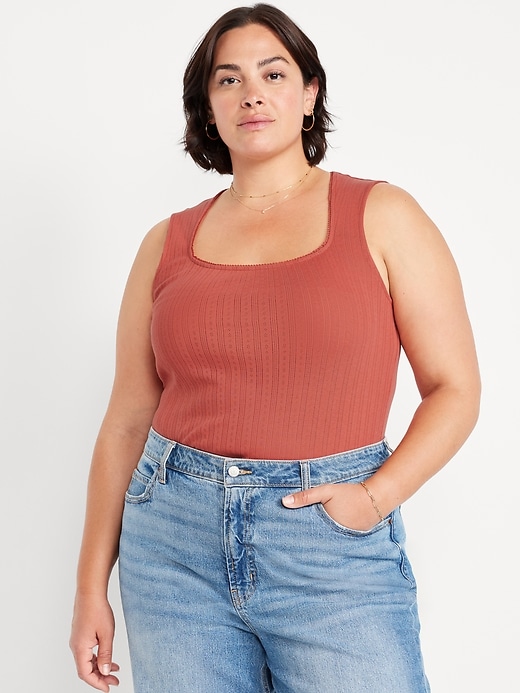 Image number 5 showing, Sleeveless Pointelle Top