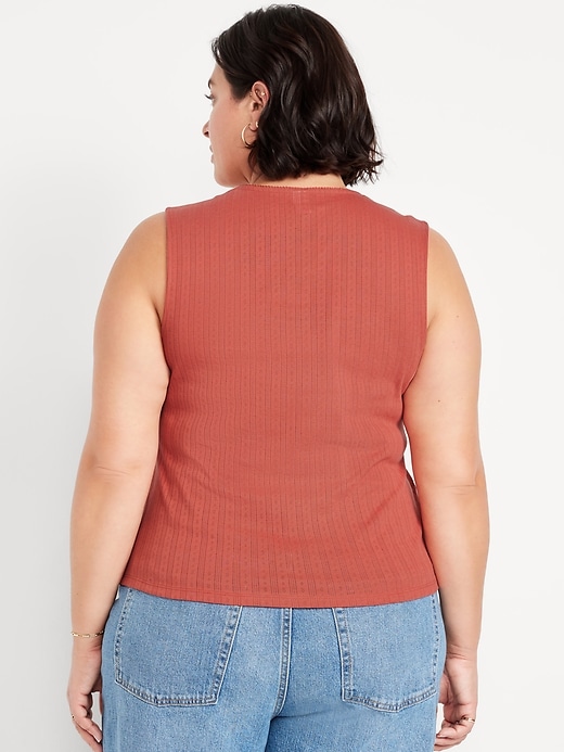 Image number 6 showing, Sleeveless Pointelle Top