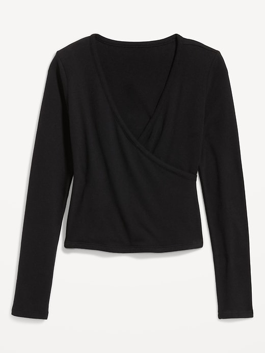 Image number 8 showing, Long-Sleeve Wrap-Front Top