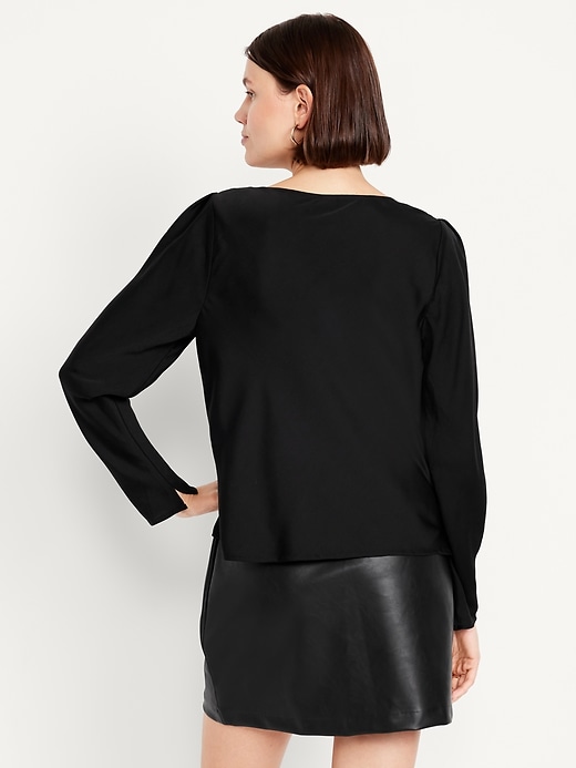Image number 2 showing, Cowl-Neck Satin Top