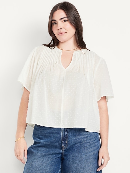 Image number 5 showing, Flutter-Sleeve Swiss Dot Top