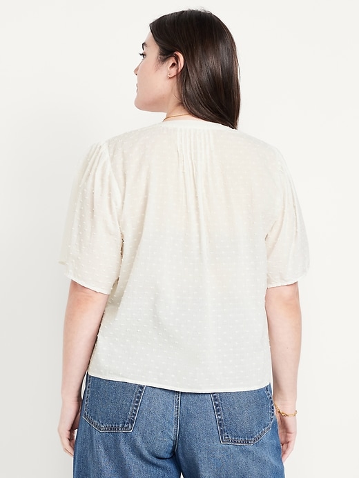 Image number 6 showing, Flutter-Sleeve Swiss Dot Top