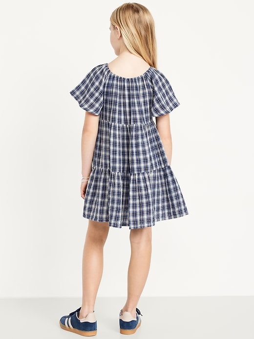 View large product image 2 of 3. Printed Flutter-Sleeve Double-Weave Tiered Swing Dress for Girls