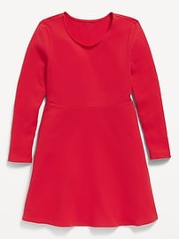 Image number 3 showing, Long-Sleeve Ribbed Fit and Flare Dress for Girls