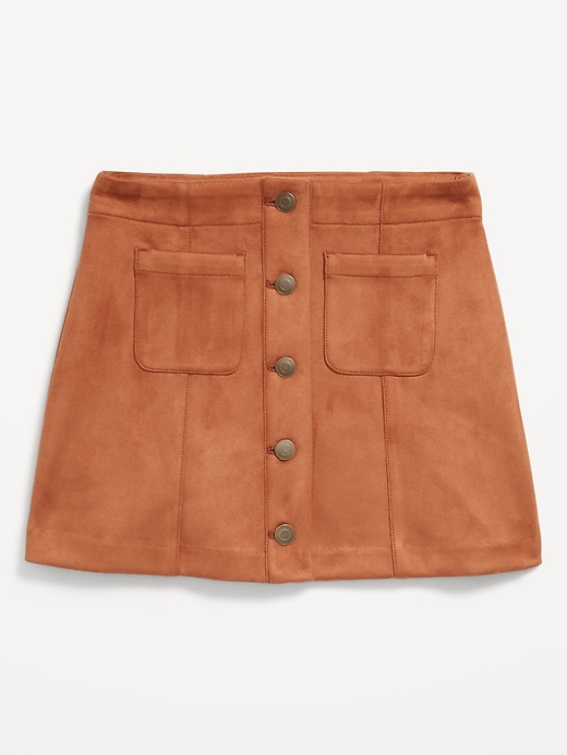 Image number 4 showing, Faux-Suede Button-Front Skirt for Girls