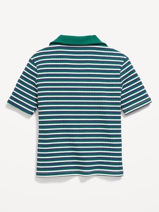 Image number 3 showing, Short-Sleeve Fitted Collared Top for Girls