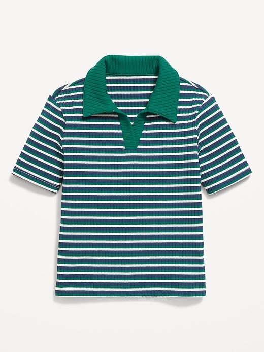 Image number 2 showing, Short-Sleeve Fitted Collared Top for Girls