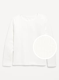 Image number 1 showing, Softest Long-Sleeve Ribbed T-Shirt for Girls