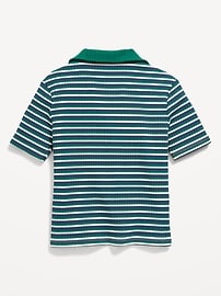 Image number 3 showing, Short-Sleeve Fitted Collared Top for Girls