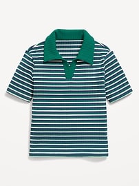 Image number 2 showing, Short-Sleeve Fitted Collared Top for Girls