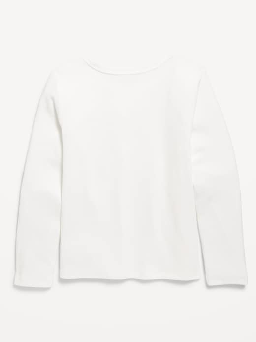 View large product image 2 of 2. Softest Long-Sleeve Ribbed T-Shirt for Girls