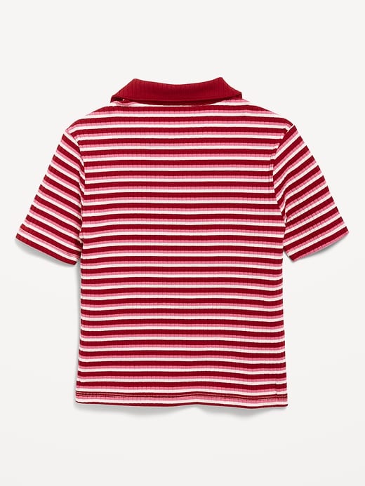 Image number 3 showing, Short-Sleeve Fitted Collared Top for Girls