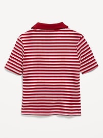 Image number 3 showing, Short-Sleeve Fitted Collared Top for Girls
