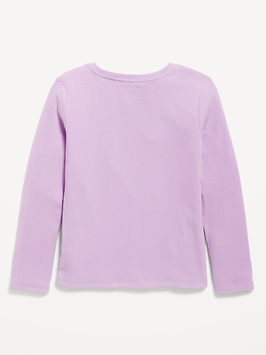 Voir une image plus grande du produit 2 de 2. T-shirt côtelé ultra-doux à manches longues pour Fille