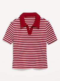 Image number 2 showing, Short-Sleeve Fitted Collared Top for Girls