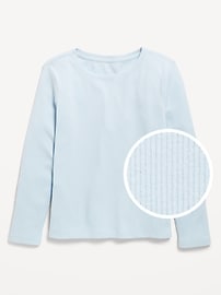 Image number 1 showing, Softest Long-Sleeve Ribbed T-Shirt for Girls