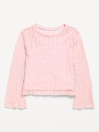Image number 2 showing, 2-In-1 Textured Knit Top for Girls