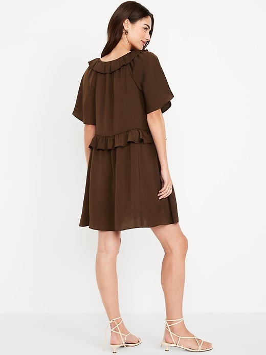 Image number 8 showing, Satin Ruffle Mini Dress