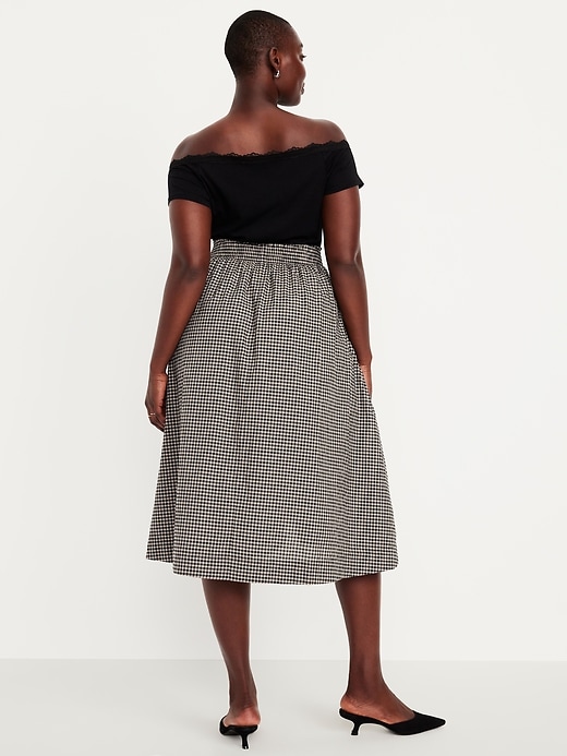 Image number 5 showing, Smocked-Waist Plaid Midi Skirt