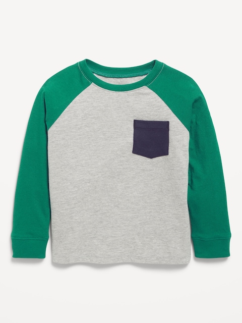 Long-Sleeve Pocket T-Shirt for Toddler Boys