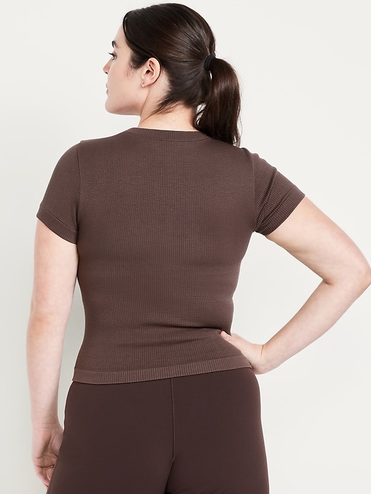 Image number 4 showing, Exhale Seamless Fitted Rib T-Shirt