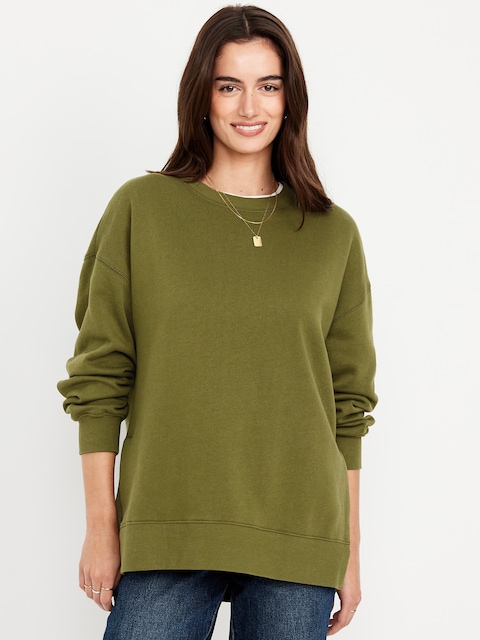 SoComfy Relaxed Tunic Sweatshirt - Avocado Oil