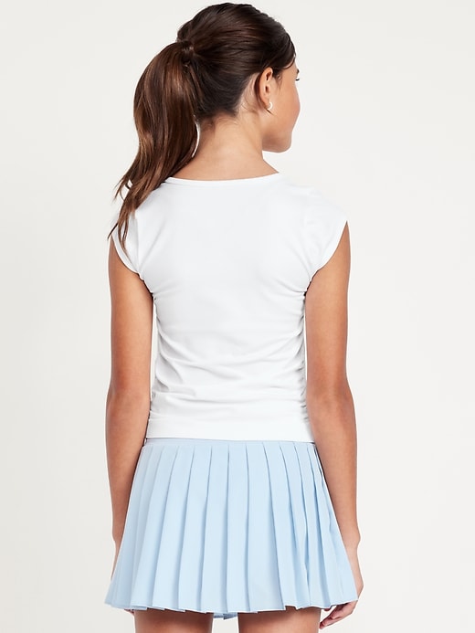 Image number 2 showing, Fitted Ruched Seamless Performance Top for Girls